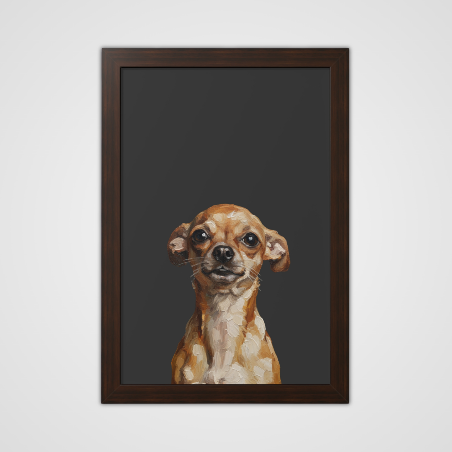 Framed Oil paint-Style Print- Graphite Grey