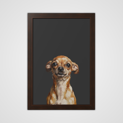 Framed Oil paint-Style Print- Graphite Grey