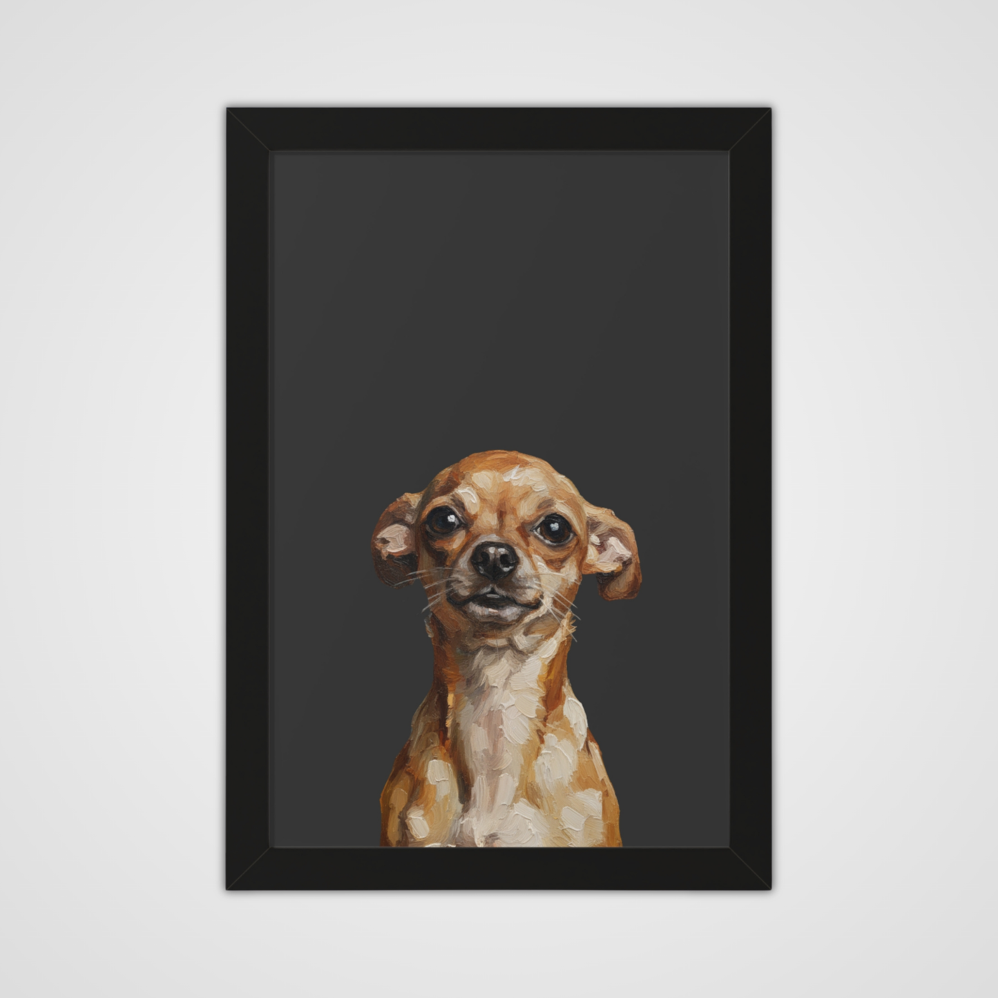 Framed Oil paint-Style Print- Graphite Grey