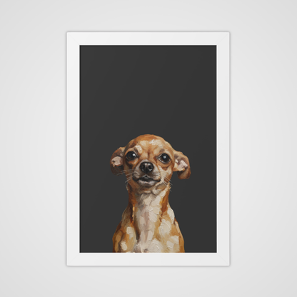 Framed Oil paint-Style Print- Graphite Grey