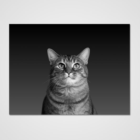 Unframed Black & White Paint-Style Print