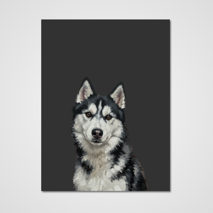 Unframed Oil paint-Style Print- Graphite Grey