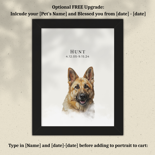 All Pets Go to Heaven- Framed Keepsake Portrait